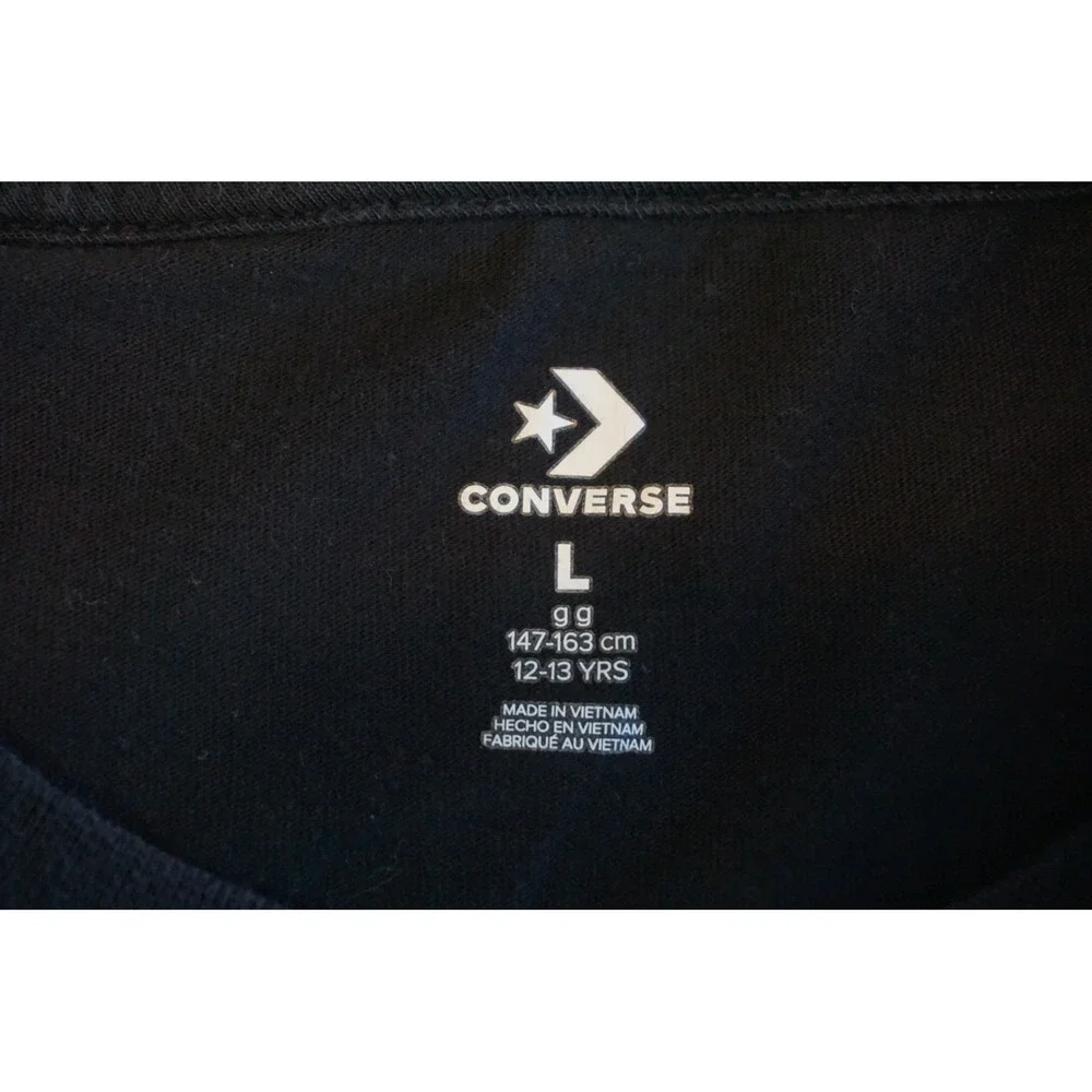 Converse Kids Black Galaxy Logo Chuck Taylor All Star Graphic Tee L 12-13